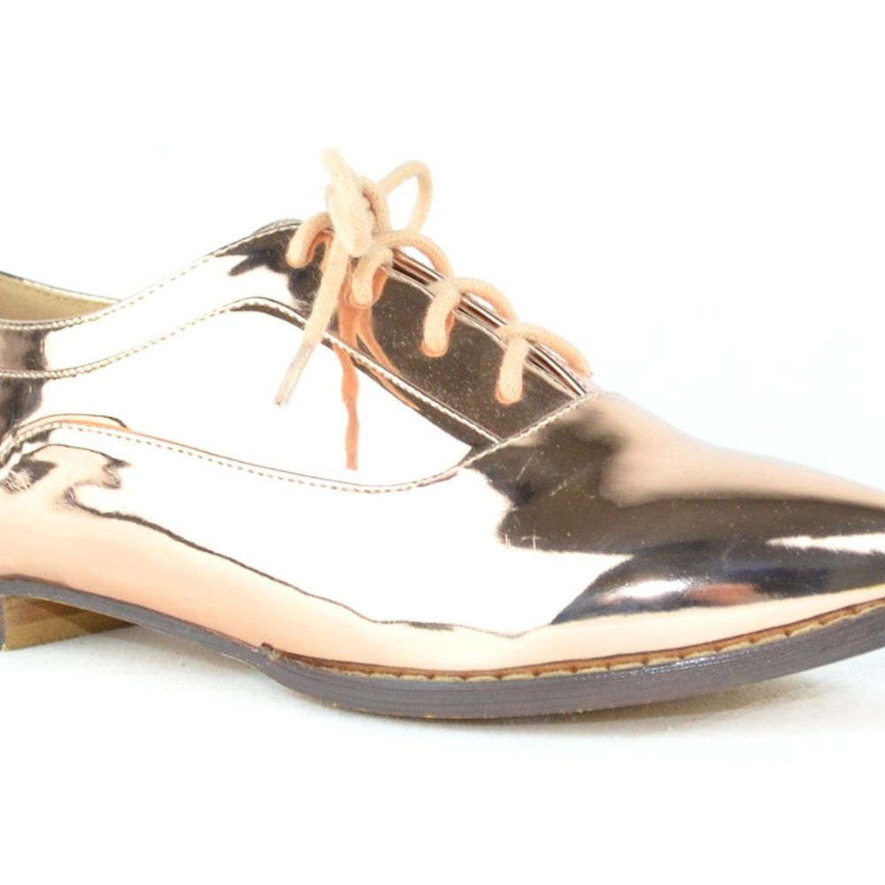 Women's Low Heel Oxford Shoe Rose Gold - Picture 5 of 5